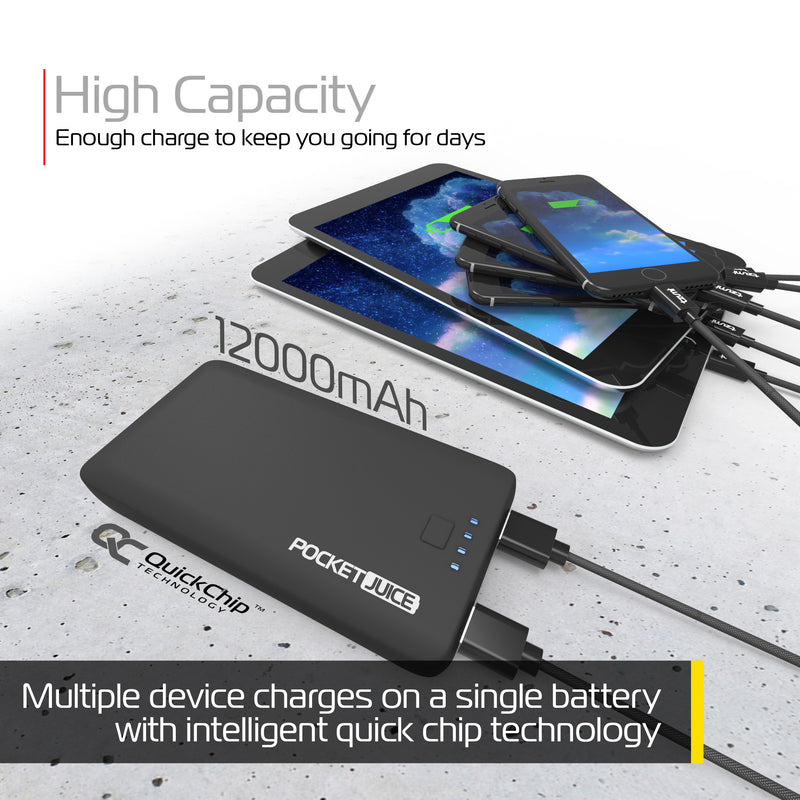 PocketJuice Endurance AC 12,000 mAh Portable Charger (Black)