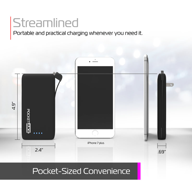 PocketJuice Endurance AC 6,000 mAh Portable Charger 2-Pack (Black)