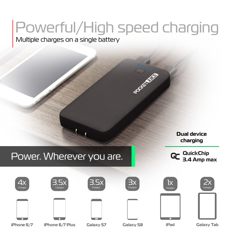 PocketJuice Endurance AC 12,000 mAh Portable Charger (Black)